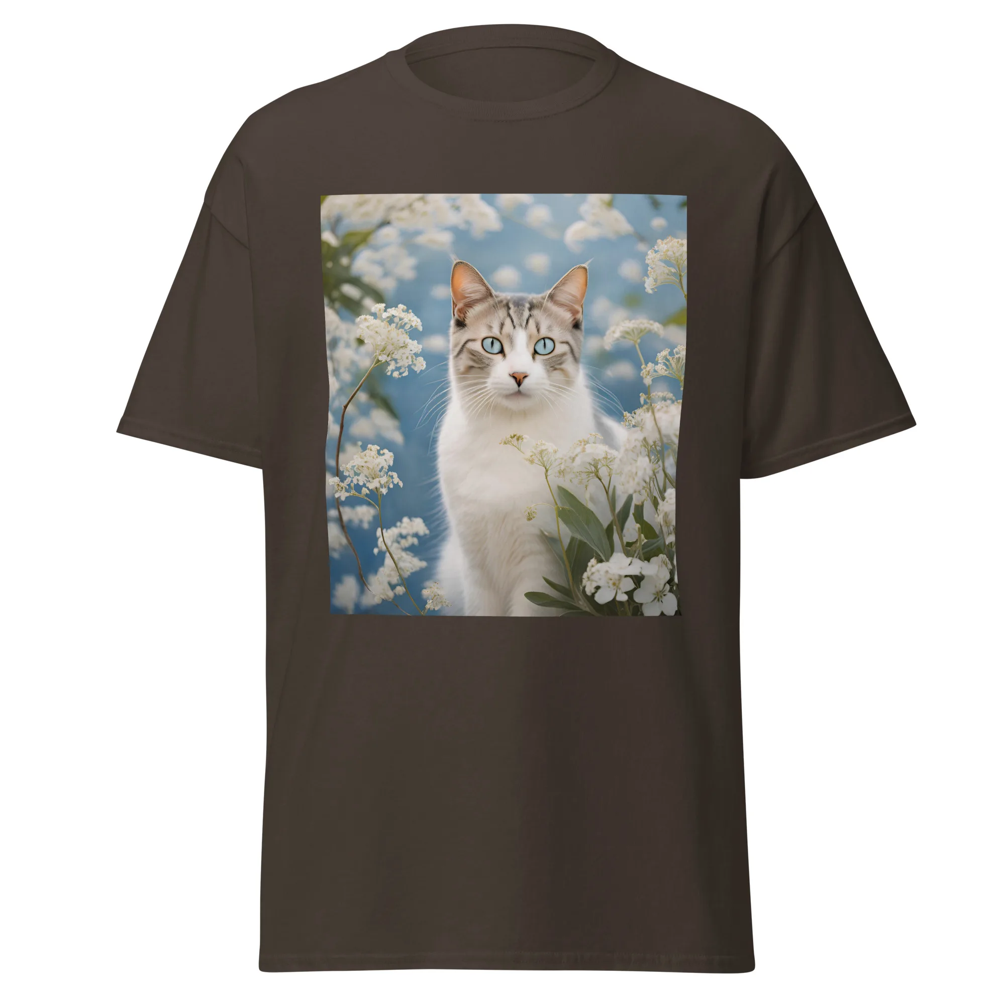 T-Shirt "Katze mit Blumen" 4 T-Shirt "Katze mit Blumen" – Bild 4