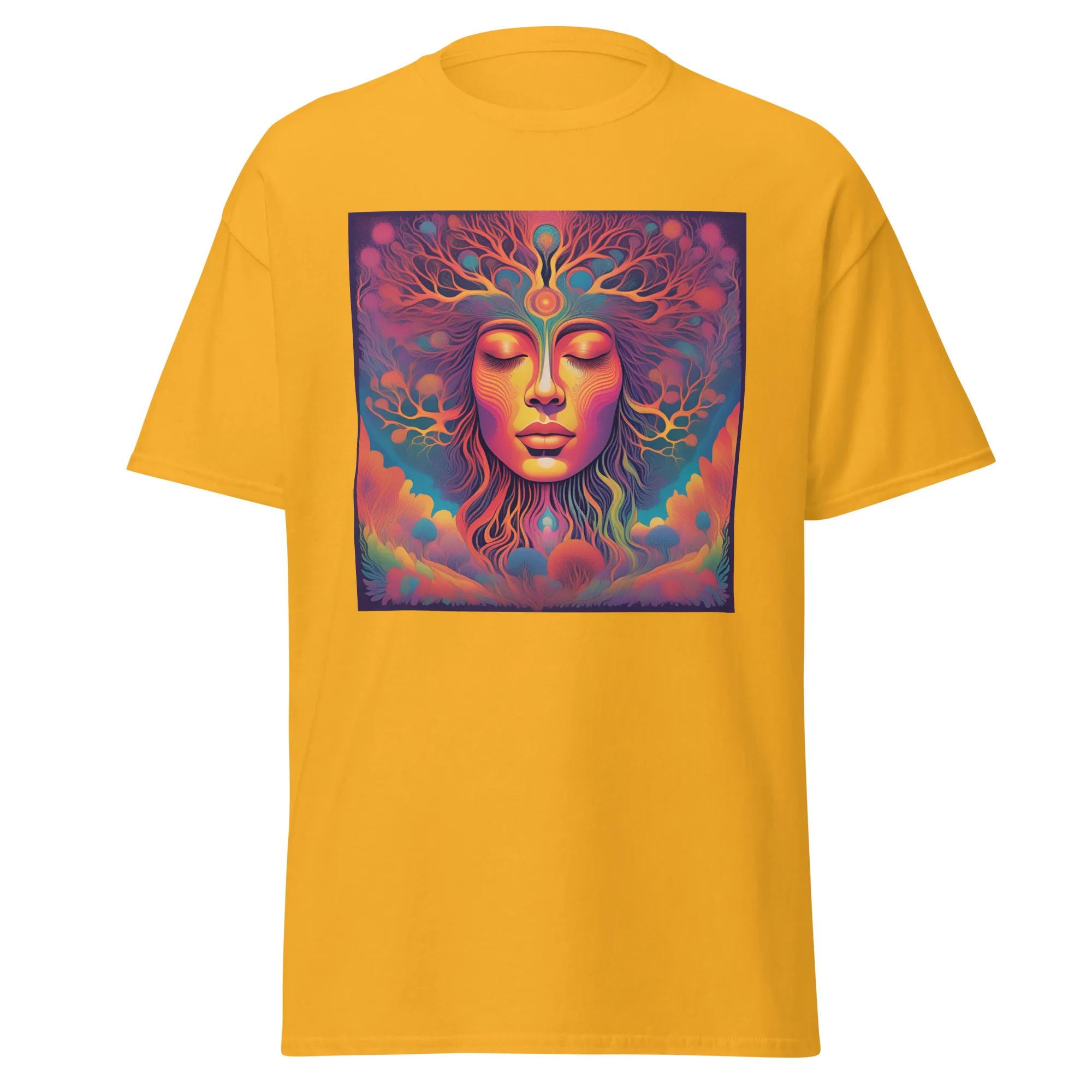 t-shirt with a colorful face
