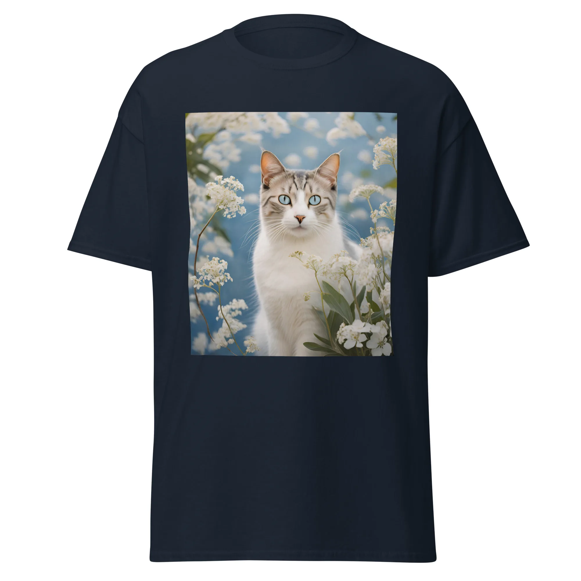 T-Shirt "Katze mit Blumen" 2 T-Shirt "Katze mit Blumen" – Bild 2