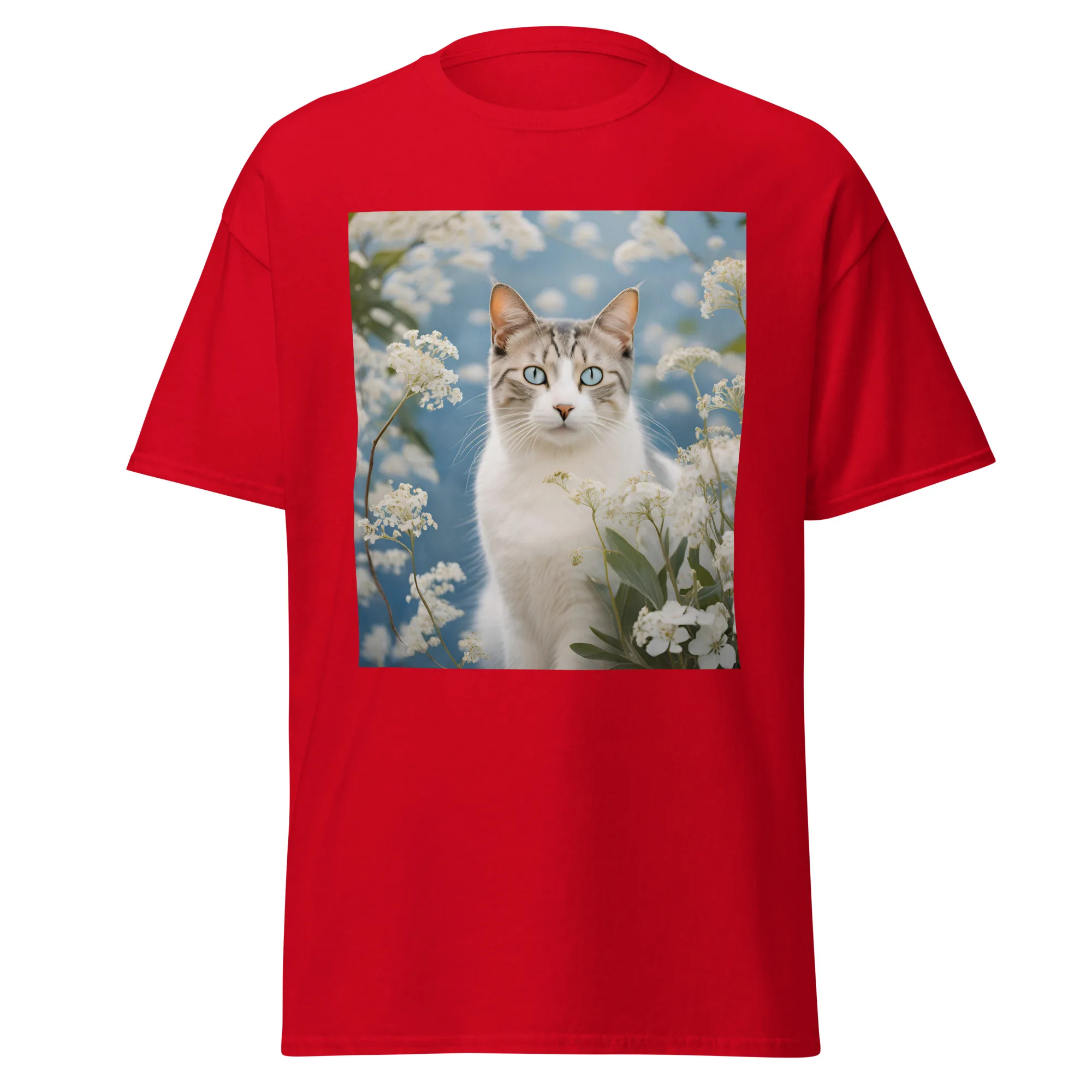 T-Shirt "Katze mit Blumen" 3 T-Shirt "Katze mit Blumen" – Bild 3