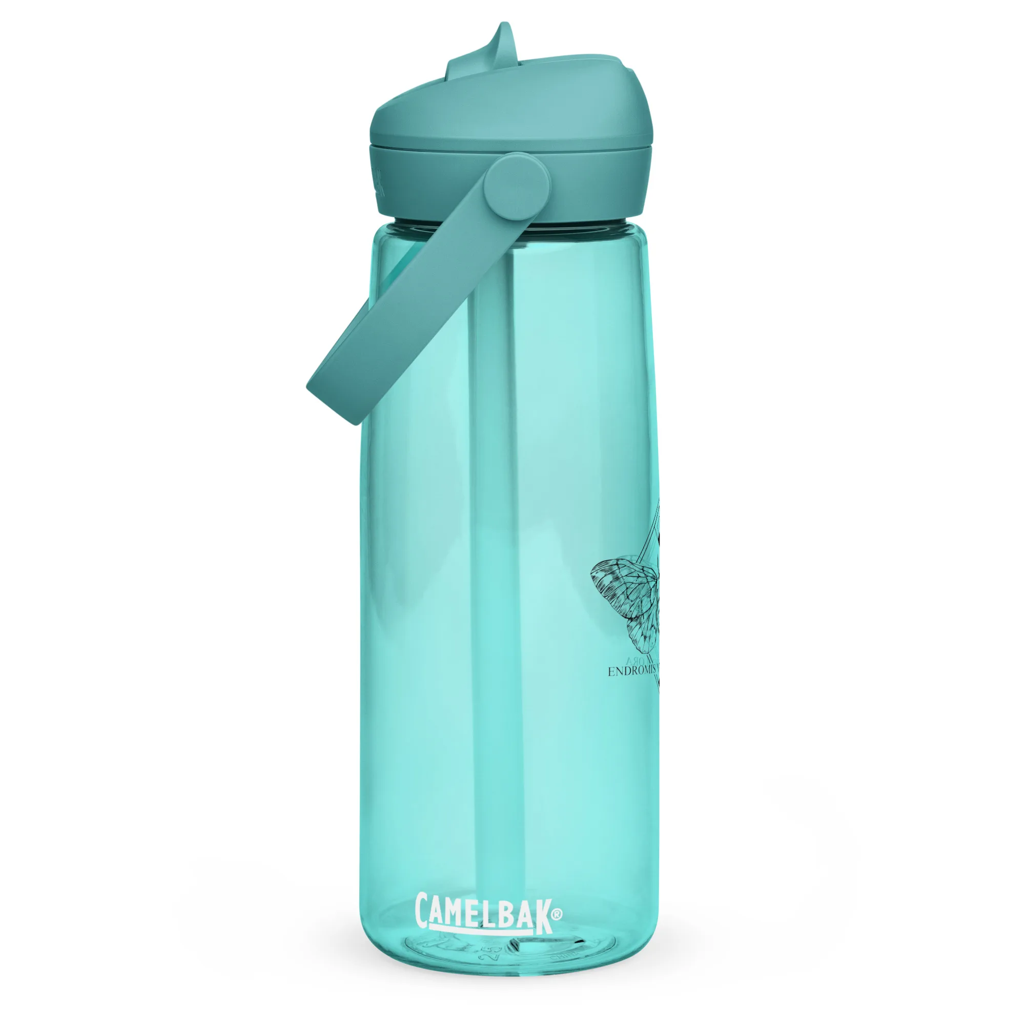 Wasserflasche mit umklappbarem Trinkhalm