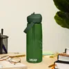 Wasserflasche mit umklappbarem Trinkhalm - flip straw water bottle forest green front 694fd8766d83a