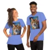 T-Shirt "roter Kater " - unisex staple t shirt heather columbia blue front 69737a2a64462