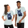 T-Shirt "Wolf in der Nacht" - unisex staple t shirt heather prism ice blue front 6973fcd75693d