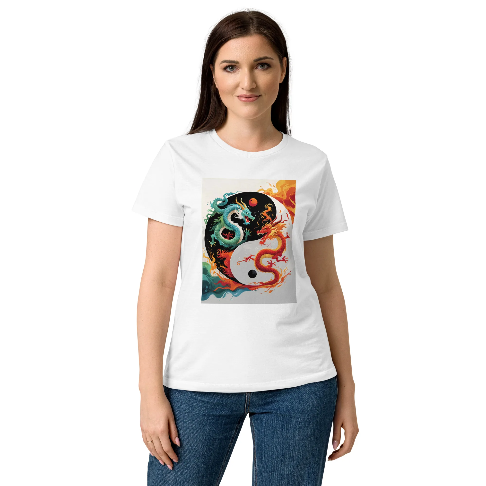 T-Shirt "Yin und Yang mit Drachen"