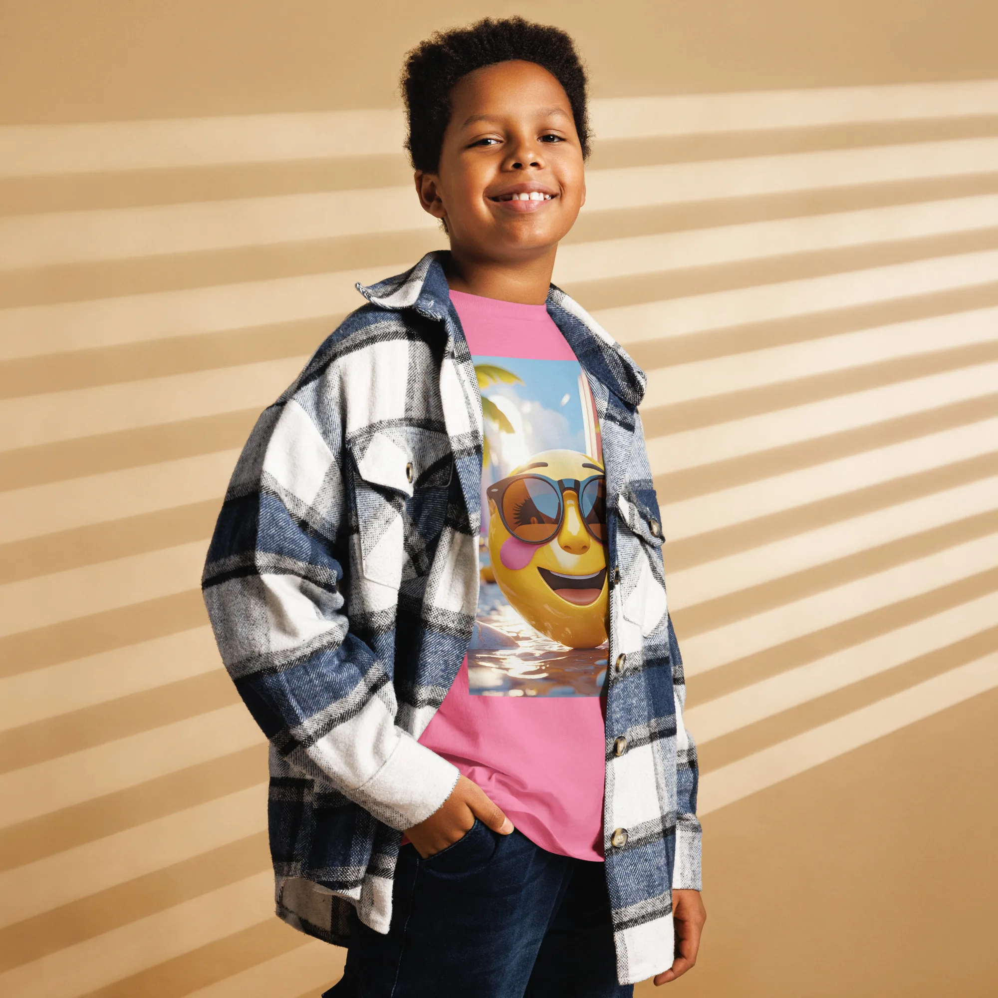 T-Shirt "Cool emoji with sunglasses"